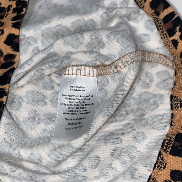 Talbots Turtleneck Leopard Print cotton spandex brown black Petite Size S - Picture 5 of 6